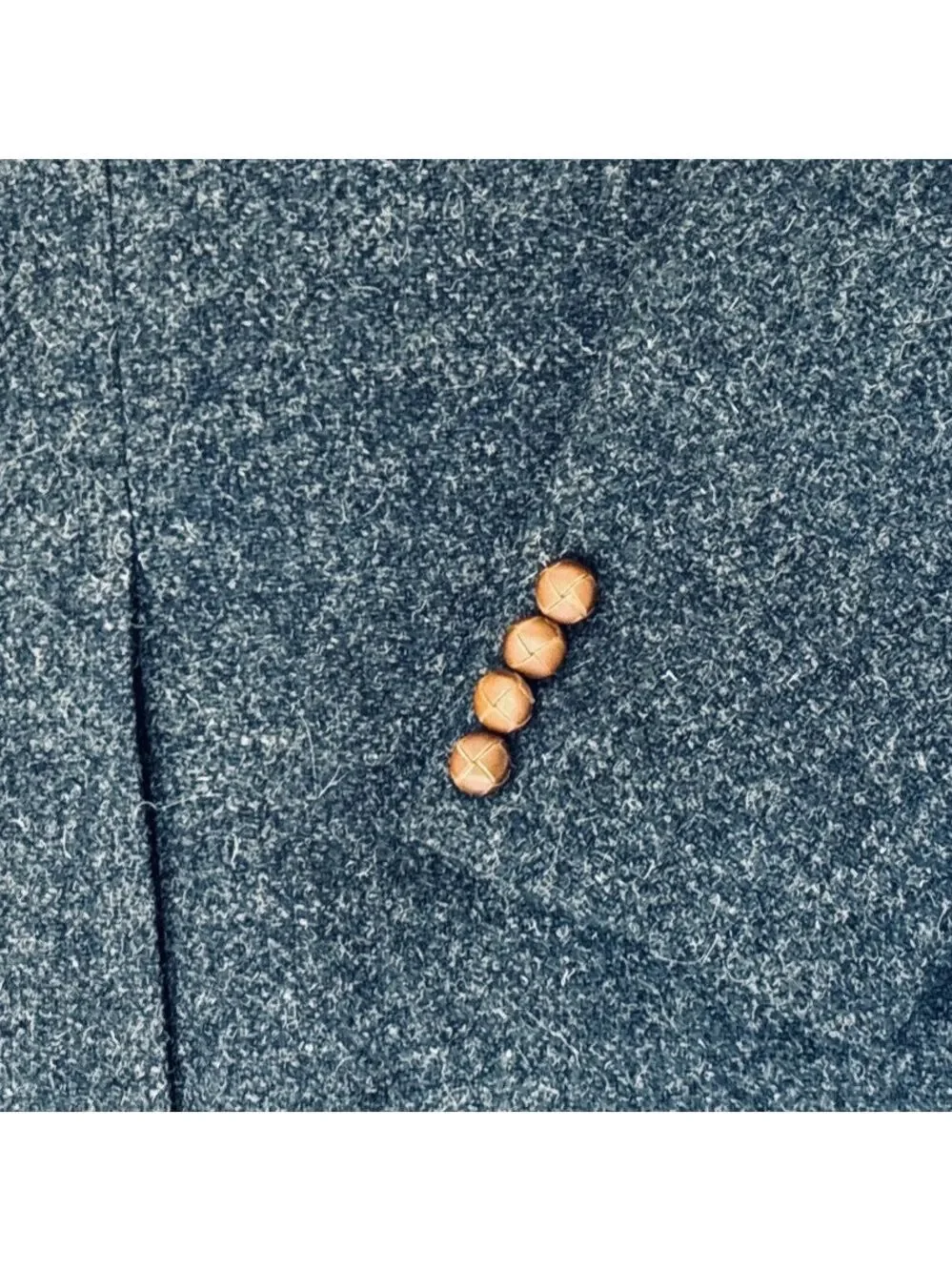 80s RALPH LAUREN WOOL BLUE BLAZER W LEATHER BUTTONS ECLECTIC GRANDPA SZ 36R